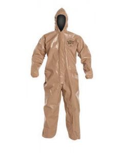 DuPont™ X-Large Tan SafeSPEC™ 2.0 18 mil Tychem® CPF3 Chemical Protection Coveralls With Hood, Elastic Wrists and Ankles