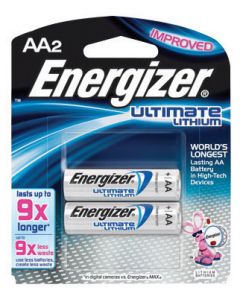 Energizer® Ultimate® e2® 1.5 Volt AA Cylindrical Lithium Battery (2 Per Card)