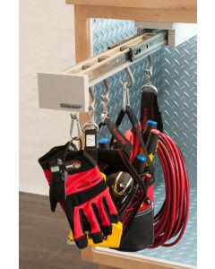 22in. Garage Glideware organizer with 5 hooks White - Discontinued
