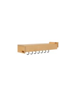 22" Glideware Maple organizer with Blum hardware, includes 7 hooks Natural Wood GLD-W22-BC-7
