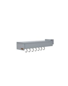 22" Grey organizer with Blum hardware, includes 7 hooks Gray Finish GLD-W22-BG-7