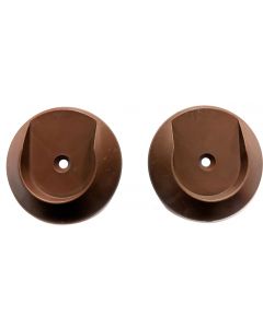Dark Brown Plastic Round Closet Rod Rod Holder Pair Screw Mounted 1-1/2" Diameter