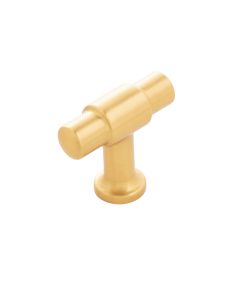 Brushed Golden Brass 1-5/8" [41.60MM] T-Knob by Hickory Hardware sold in Each, SKU: H077850BGB