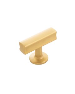 Brushed Golden Brass 1-15/16" [MM] T-Knob by Hickory Hardware sold in Each, SKU: H077878BGB