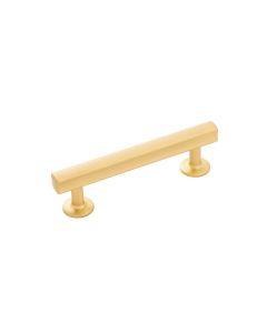 Brushed Golden Brass 3-3/4" [96.00MM] Square Bar Pull by Hickory Hardware sold in Each, SKU: H077881BGB