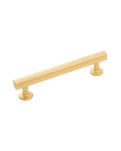 Brushed Golden Brass 5-1/16" [128.00MM] Square Bar Pull by Hickory Hardware sold in Each, SKU: H077882BGB