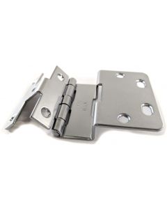 32MM Centers 13/16" Door Five Knuckle Overlay Institutional Hinge Chrome