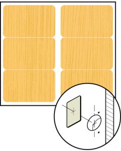 FastCap Label Sheet Mahogany 1-1/2" x 2-1/2" Unfinished Wood Hinge Cover Caps