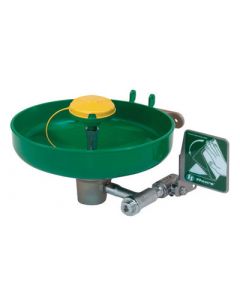 Haws® AXION MSR™ Wall Mounted Eye Wash Station And Face Wash Station With Head Assembly And Green ABS Plastic Receptor