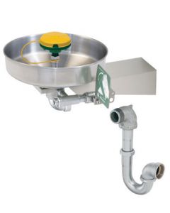 Haws® AXION MSR™ Barrier-Free Wall Mounted Eye Wash Station And Face Wash Station With Eye/Face Wash Head, Chrome-Plated Brass Tailpiece And Trap