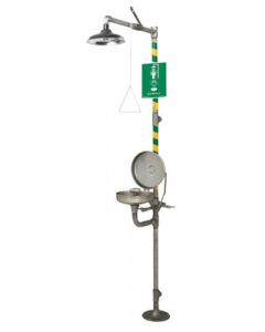 Haws® AXION MSR™ Combination Eye Wash Station And Face Wash Station With Drench Shower Head And Eye/Face Wash Head, Stainless Steel Pull Rod, Shower Valve, Bowl, Dust Cover And Mounting