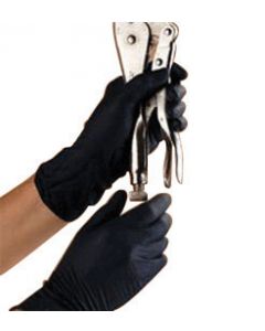 High Five® X-Large Black 9.6" Onyx™ 3.5 mil Latex-Free Nitrile Ambidextrous Non-Sterile Exam Grade Powder-Free Disposable Gloves With Textured Finger Tip Finish And Beaded Cuff (100 Gloves Per Box)