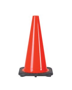 JBC™ 12" Orange PVC Revolution Series 1-Piece Traffic Cone With Black Base
