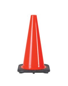 JBC™ 36" Orange PVC Revolution Series 1-Piece Traffic Cone With Black Base