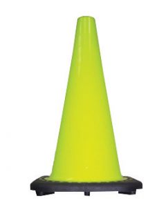 JBC™ 36" Lime PVC Revolution Series 1-Piece Traffic Cone With Black Base