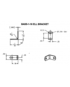 ELL Corner Brace 1"X1"X1/2" Raw Steel - JH-BASS-1-16