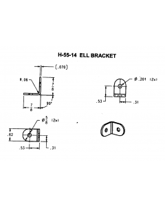 ELL Corner Brace 3/4"X3/4"X5/8" Raw Steel - JH-H-55-14
