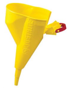 Justrite® 1/2" X 11 1/4" Yellow Polyethylene Pour Funnel (For Type I 1 Gallon And Above Steel Safety Cans)