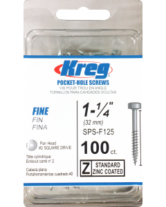 Kreg Screws 1-1/4" #6 Fine Pan Head 100 Pack Sold As Box 100 Sold In Box 100