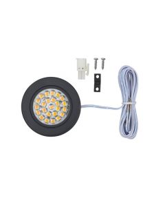 Tresco power pockit 3w 3000k black led puck light 2-1/2in - 12v - L-POC-3EQFR-WBL-1