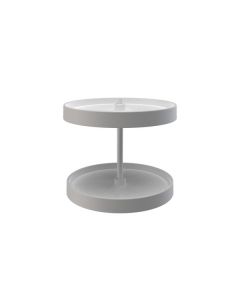18" Lazy Daisy Polymer Full Circle Bottom Mount 2 Tray Set With Hardware White LD-2062-18BM-11-1