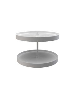 24" Lazy Daisy Polymer Full Circle Bottom Mount 2 Tray Set With Hardware White LD-2062-24BM-11-1