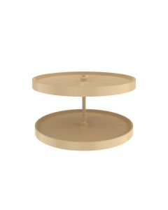 28" Lazy Daisy Polymer Full Circle Bottom Mount 2 Tray Set With Hardware Almond LD-2062-28BM-15-1