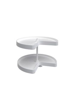 24" Lazy Daisy Polymer Kidney Bottom Mount 2 Tray Set With Hardware White LD-2472-24BM-11-1