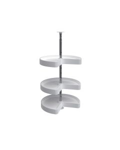 18" Lazy Daisy Polymer Kidney 3 Tray Set With 36" C/S and Hardware, White LD-2473-1836-11-1