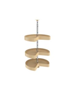 18" Lazy Daisy Polymer Kidney 3 Tray Set With 36" C/S and Hardware Almond LD-2473-1836-15-1