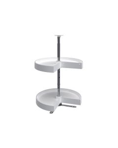 18" Lazy Daisy Polymer Pie Cut 2 Tray Set With Hardware, White LD-2942-18-11-1