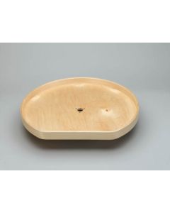 28" Lazy Daisy Banded Wood Drilled D-Shape Tray Natural
