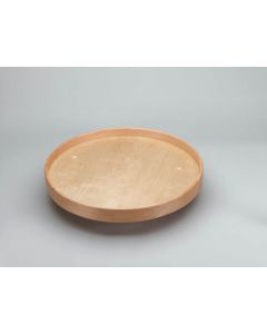 24" Lazy Daisy Natural Wood Full Circle Tray With Aluminum Bearing 8 Per