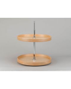 24" Lazy Daisy Natural Wood Full Circle 2 Tray Set With Hardware LD-4NW-072-24-1