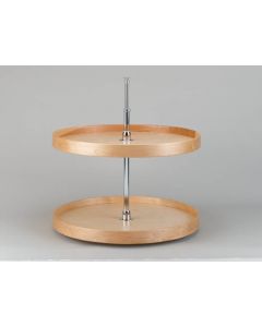 28" Lazy Daisy Natural Wood Full Circle 2 Tray Set With Hardware LD-4NW-072-28-1