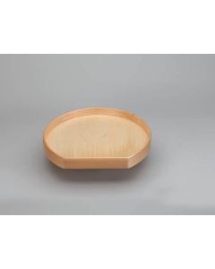 20" Lazy Daisy Natural Wood D Shape Tray With Aluminum Bearing 8 Per