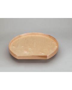 28" Lazy Daisy Natural Wood D Shape Tray With Aluminum Bearing 8 Per