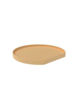 32" Lazy Daisy Natural Wood D Shape Tray With Aluminum Bearing 8 Per