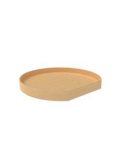 32" Lazy Daisy Natural Wood D Shape Tall Rim Tray With Aluminum Bearing 1 Per LD-4NW-201-32TBS-1