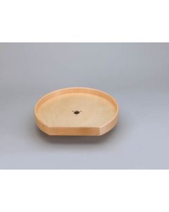 20" Lazy Daisy Natural Wood Drilled D Shape Tray
