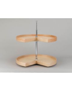 Lazy Daisy Hardware for Natural Wood Tall Rim Kidney and D Shape 2 Tray Set Zinc