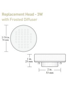 Tresco Pockit 120-L 3W 5000K Nickel LED Replacement Puck Light Head 2-7/8in. - 120V - Discontinued