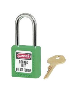 Master Lock® Green 1 1/2" X 1 3/4" Zenex™ Thermoplastic Lightweight Safety Lockout Padlock With 1/4" X 1 1/2" Shackle (6 Locks Per Set, Keyed Differently)