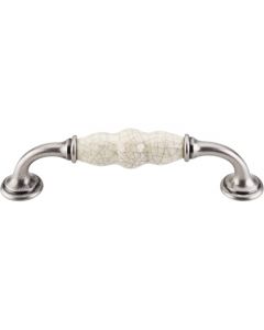 Pewter Antique / Bone Crackle 5-1/16" [128.59MM] Barrel Pull by Top Knobs sold in Each - M82 - Discontinued
