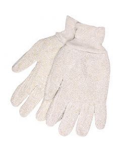 Memphis Glove Large 6 1/2" Natural 18 Ounce Regular Weight Cotton Polyester Blend Terry Cloth Heat Resistant Gloves With Straight Thumb And  2 1/2" Knit Wrist