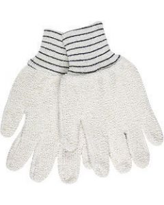 Memphis Glove Small 5 3/4" Natural 18 Ounce Regular Weight Cotton Polyester Blend Terry Cloth Heat Resistant Gloves With Straight Thumb And  2 1/2" Knit Wrist