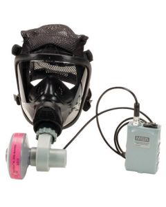 MSA PAPR Assembly With Black Hycar® Rubber Advantage® 4100 Facepeice, Rubber Head Harness, Motor/Blower, NiMH Battery, Charger, Cable, HE Filter Cartridge And Waist Belt For OptimAir® Face Mounted PAPR System