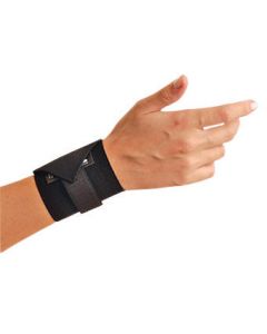 OccuNomix Black Woven Elastic Ambidextrous Wrist Support With Wrap Around Hook And Loop Closure Without Thumb Loop