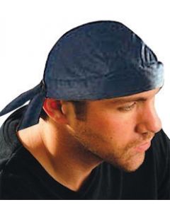 OccuNomix Navy Blue Tuff Nougies™ 100% Cotton Deluxe Doo Rag Tie Hat With Elastic Rear Band