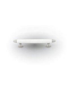 Satin Nickel w/ White 96mm Pull, Aero by Hickory Hardware - P3393-SNW - Discontinued